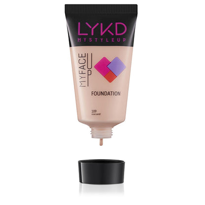 LYKD Foundation 109 Rose Sand - Lightweight, Natural Skin Perfecting Foundation Makeup for Smooth, Even Tone by Beauty Care Bag