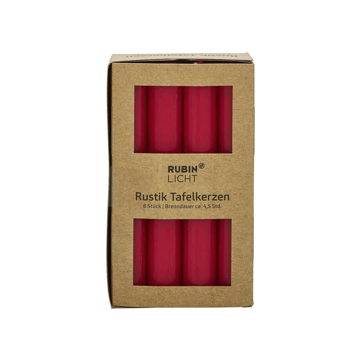 Rubin Licht Rustic Red Taper Candles for Elegant Decor 8-Pack by Beauty Care Bag