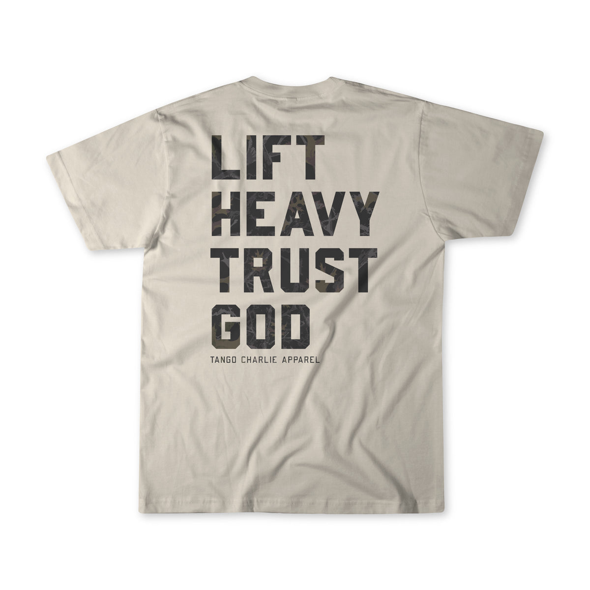 Lift Heavy. Trust God. - Tee by Tango Charlie Apparel