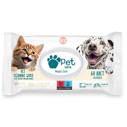 Pet Love Pet Grooming Wipes with 100% Natural Argan Oil - Convenient, Chemical-Free Cleaning for Pets by Beauty Care Bag