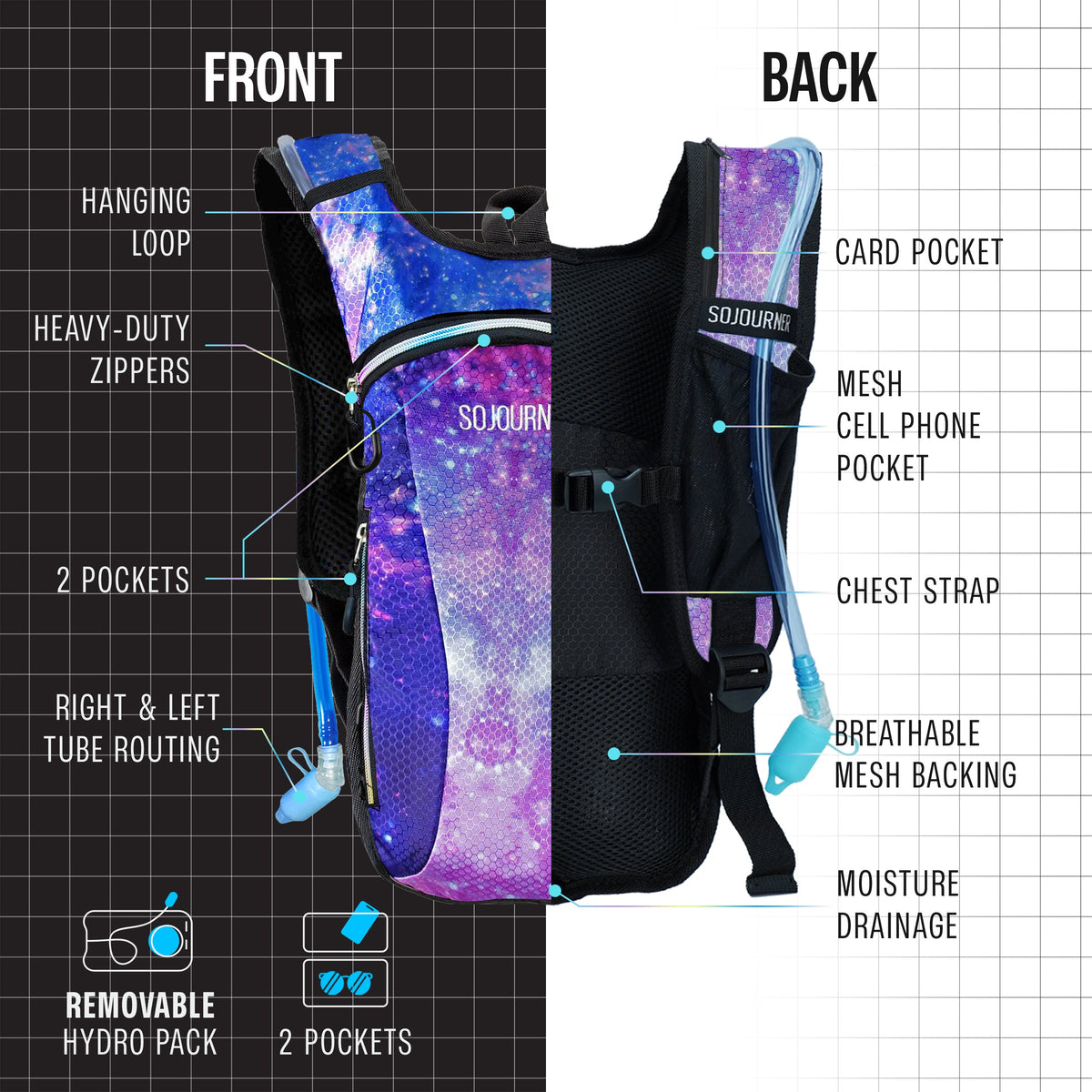 Hydration Pack Backpack (Small) by SoJourner