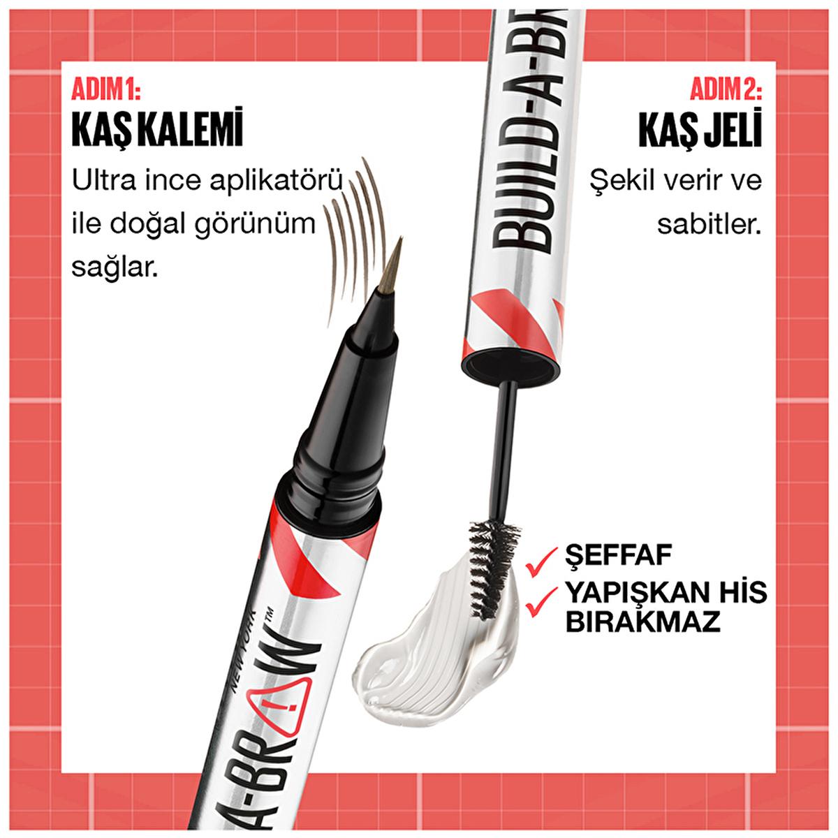 Maybelline New York Build a Brow 2-in-1 Eyebrow Pencil & Gel - Long Lasting, Smudge Proof, Precise Application by Beauty Care Bag