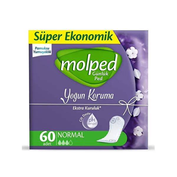 Molped Daily Sanitary Pads for Women - Comfortable, Breathable, and Dermatologically Approved - 60 Count by Beauty Care Bag