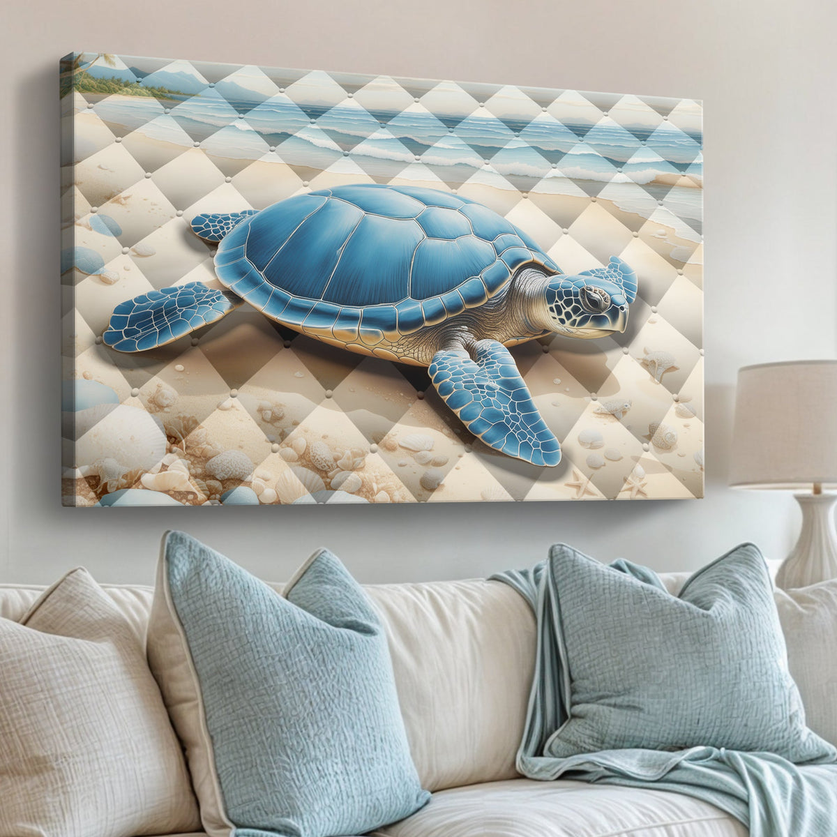 Side view of 3D Coastal Wall Art V canvas by Tailored Canvases, view 2