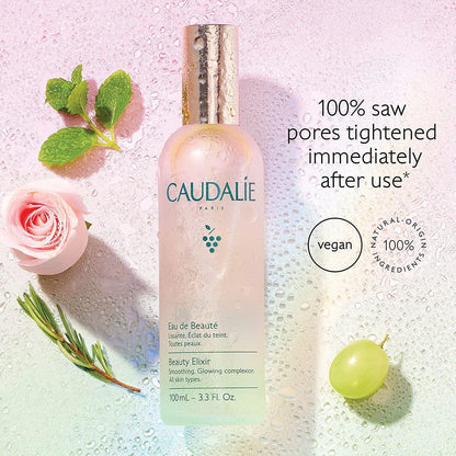 Caudalie Beauty Elixir: Refreshing Face Mist & Pore Minimizing Facial Toner with Grape Water, Chamomile & Mint for Radiant Skin by Beauty Care Bag