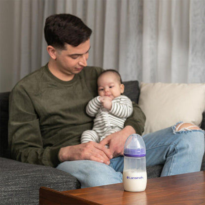 Lansinoh NaturalWave Baby Bottle Set (2 x 240ml): Anti-Colic, BPA-Free, Eases Transition from Breast to Bottle & Prevents Nipple Confusion by Beauty Care Bag