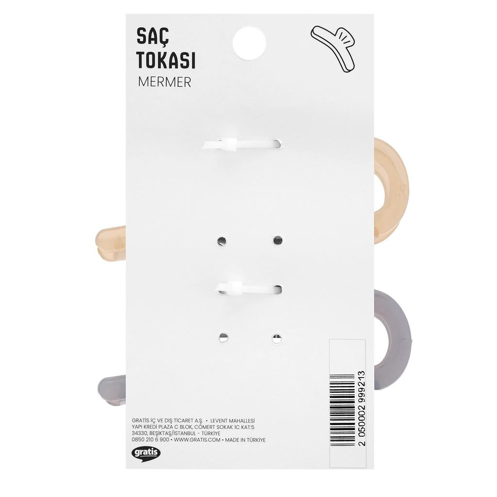 Eklips Frosted Figure Hair Clips Cream & Brown 2-Pack by Beauty Care Bag
