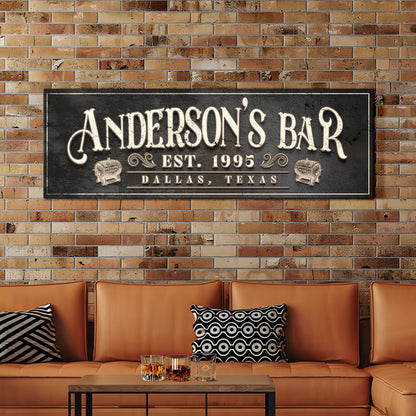 Personalized Bar Sign II by Tailored Canvases