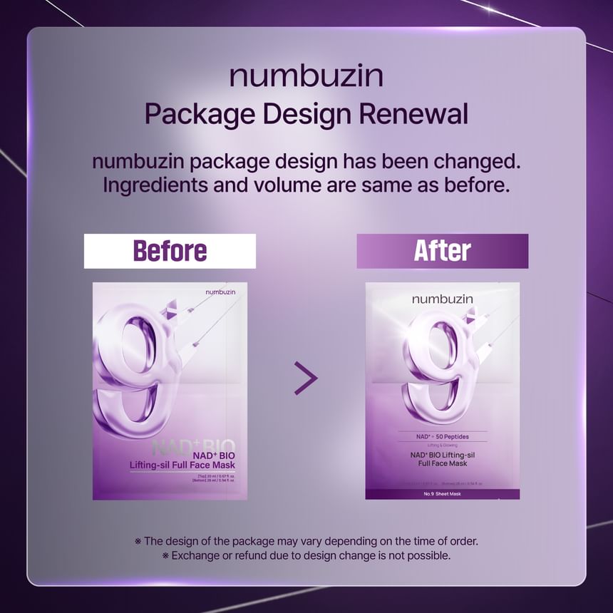 Numbuzin NAD+ BIO Lifting-sil Full Face Mask by AsiaBeautyMall