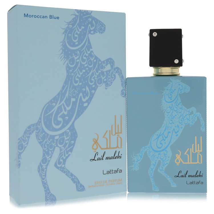 Lattafa Lail Maleki Morrocan Blue by Lattafa Eau De Parfum Spray (Unisex) 3.4 oz for Men by Avera Group