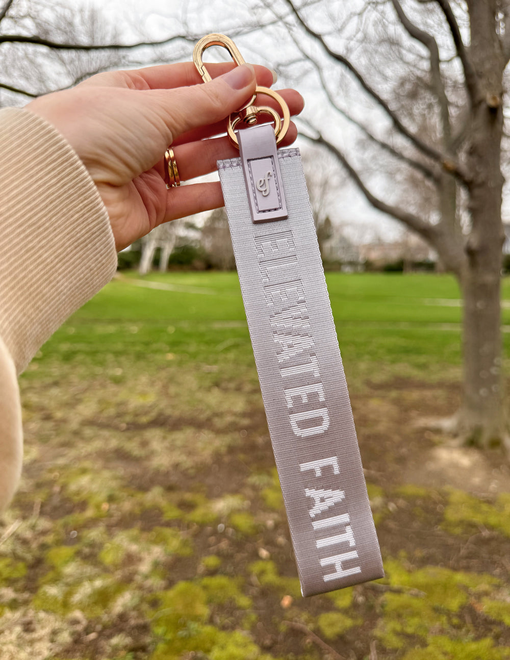 Lavender Oversized Logo Keychain by Elevated Faith