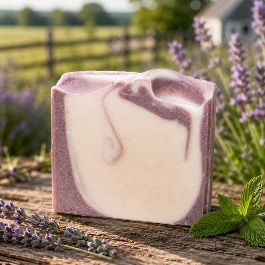 Lavender + Mint Handmade Tallow and Goat Milk Soap Bar by Pretty farm girl