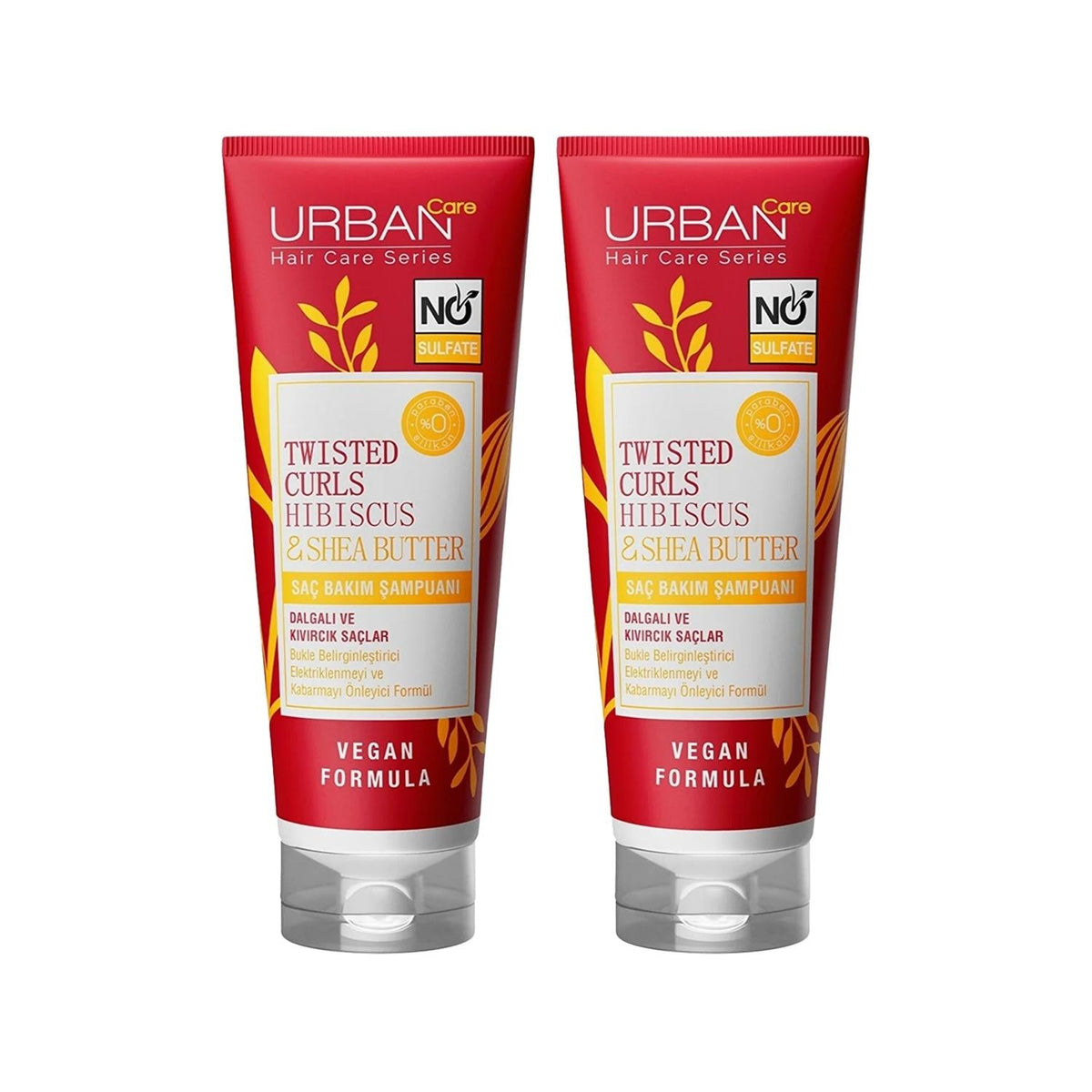URBAN Care sulfate-free curly hair shampoo with hibiscus and shea butter, 2 x 250ml