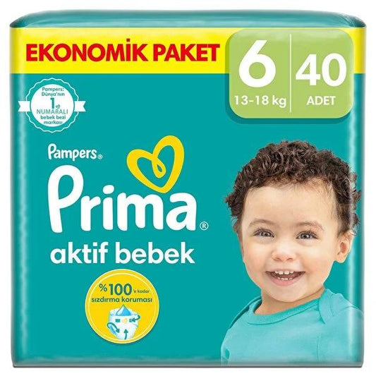 Prima Baby Diapers Size 6, 40 Count - Nighttime Diapers for Comfort and Dryness by Beauty Care Bag