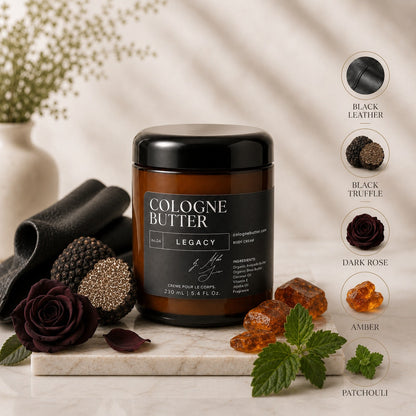 LEGACY – Luxury Fragrance Body Butter | Black Leather, Amber & Rose Cologne Scent Moisturizing Skin Butter | Cologne Butter by CB