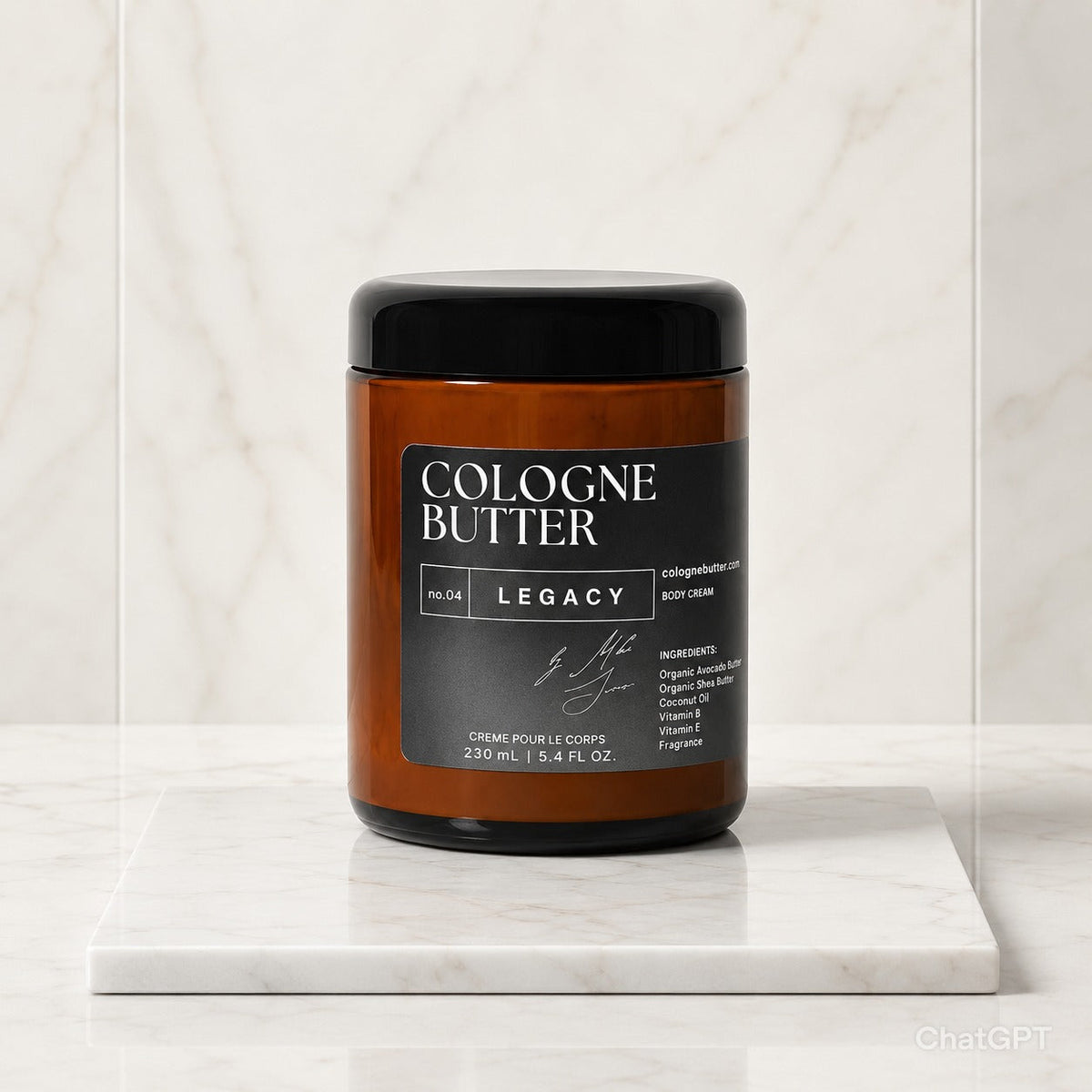 LEGACY – Luxury Fragrance Body Butter | Black Leather, Amber & Rose Cologne Scent Moisturizing Skin Butter | Cologne Butter by CB