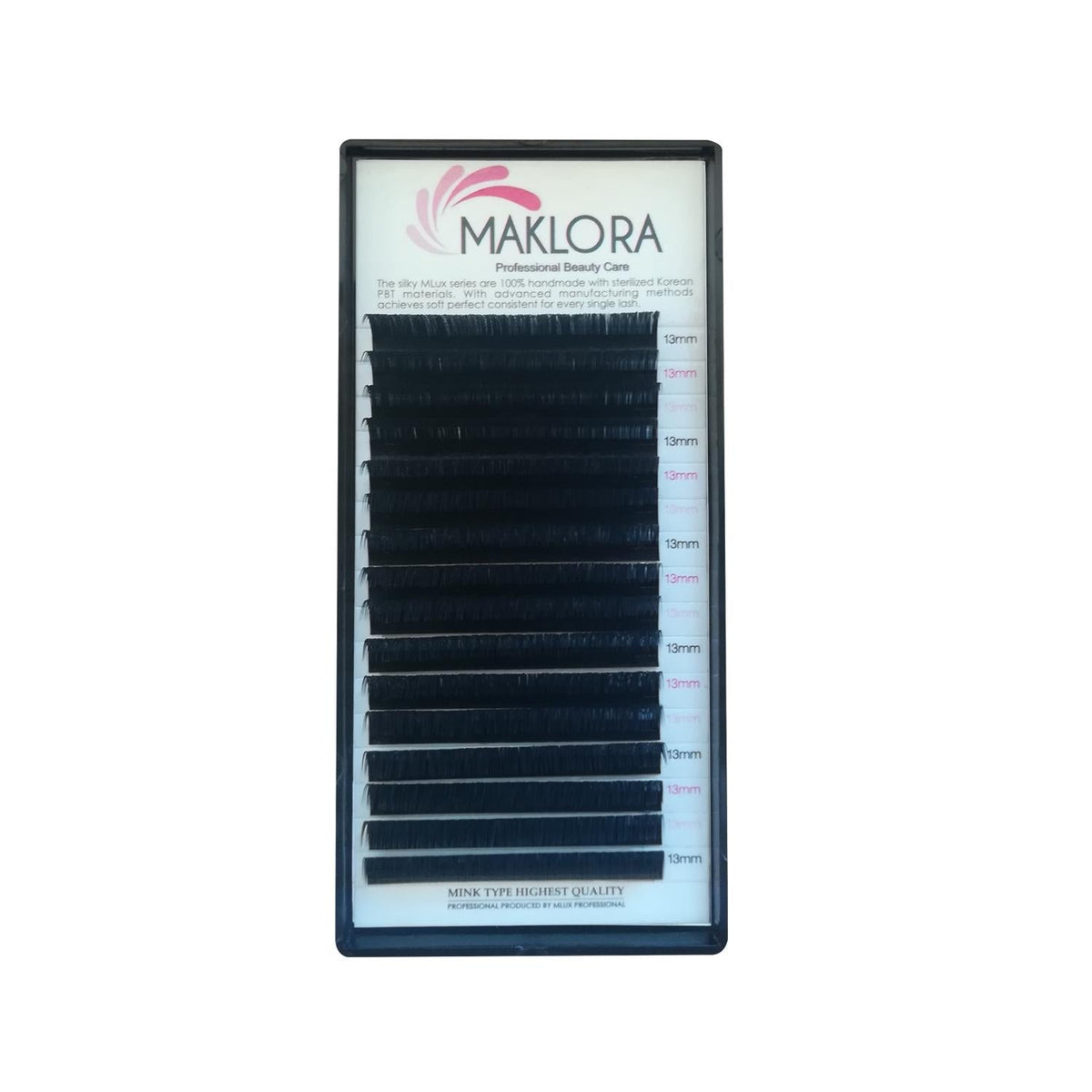 Maklora Silk False Eyelashes D Curl 0.10 Thickness 13mm Length - Enhance Your Lash Game with Luxurious Silk Eyelashes by Beauty Care Bag