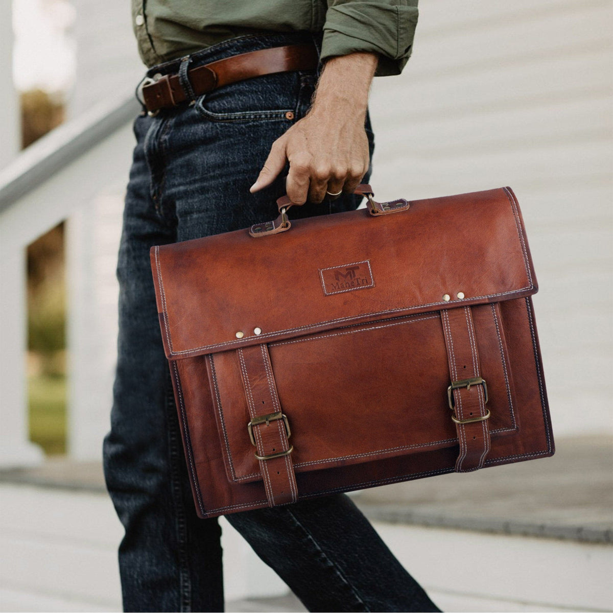 MaheTri Big Pocket by Classy Leather Bags
