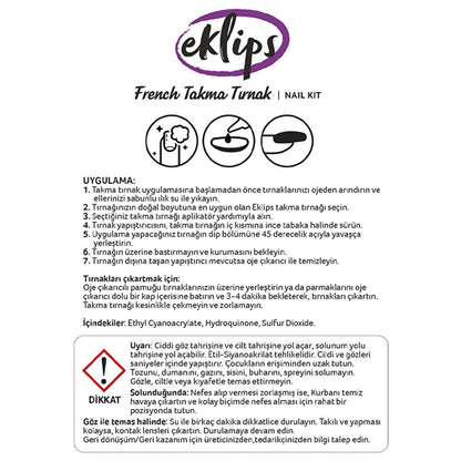 Eklips French Peach False Nails - Short KŸt Style, Ready to Wear, Easy Application with Glue & Tool Included by Beauty Care Bag