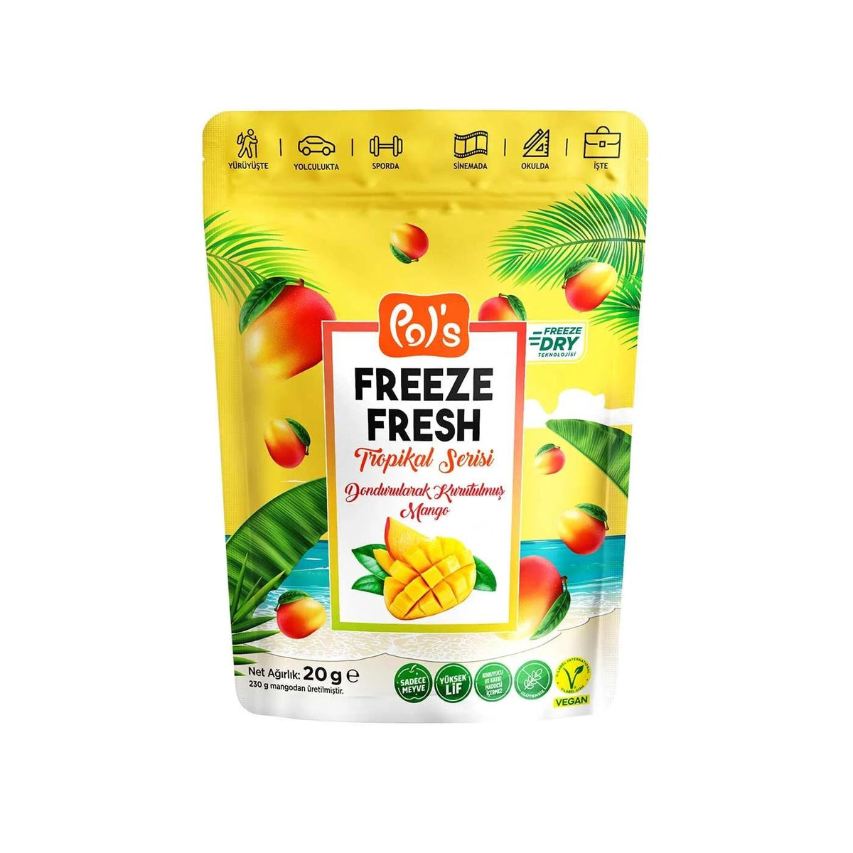 Pols Freeze-Dried Mango Crunchy Fruit Snack 20g by Beauty Care Bag
