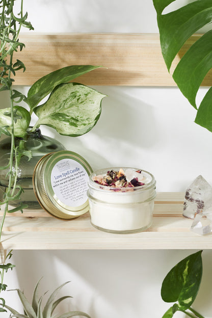 Love Spell / Intention Candle/ Ritual Candle / Love and Light / Rose by White Smokey