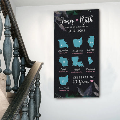 Love Is An Adventure Sign by Tailored Canvases