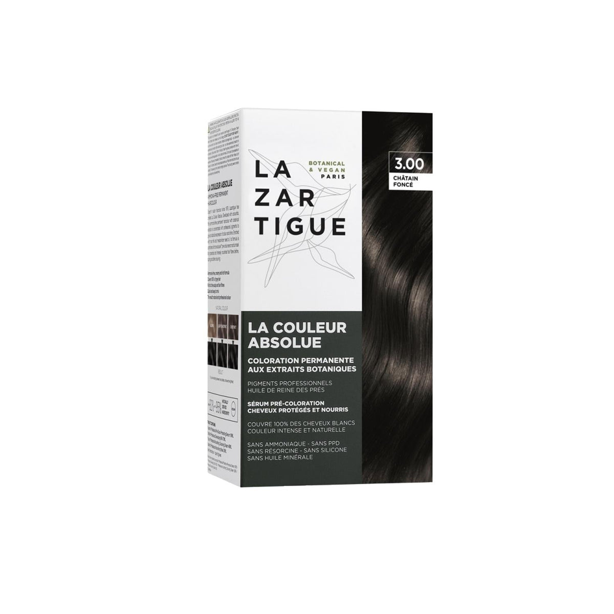 Lazartigue Absolue Colour Hair Dye 3.00 Dark Brown - Achieve Rich Dark Brown Hair Color by Beauty Care Bag