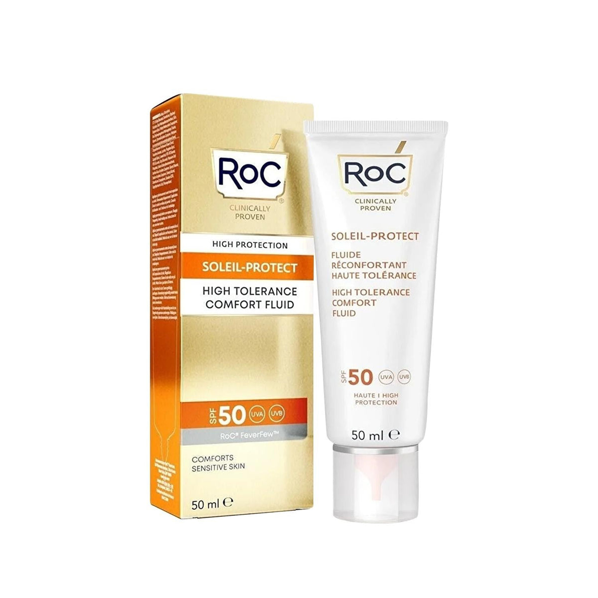 RoC Sensitive Skin facial sunscreen SPF50+, 50ml