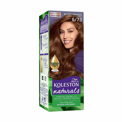 Wella Koleston Naturals permanent hair dye in 6/73