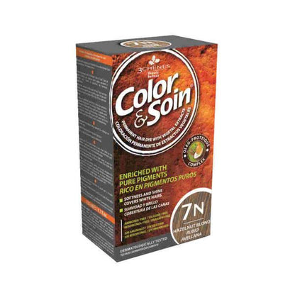 Color&Soin 7N Hazelnut Blond Hair Dye - Nourishing Blond Hair Color with Conditioner by Beauty Care Bag