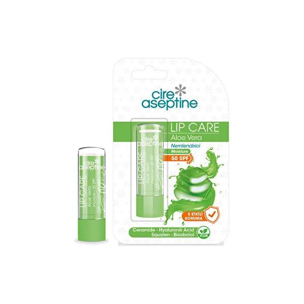 Cire Aseptine Aloe Vera Lip Care Stick with SPF 50 - Moisturizing, Natural Protection by Beauty Care Bag