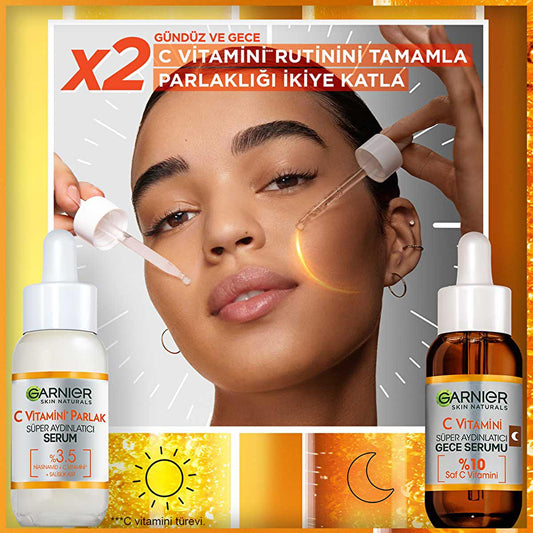 Garnier Vitamin C brightening night face serum with hyaluronic acid