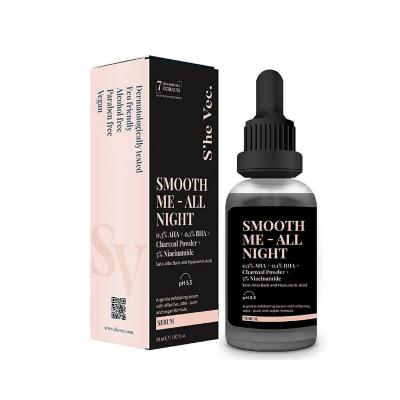 She Vec Smooth Me Night Serum for Skin Care - Anti-Aging, Hydrating Serum with Hyaluronic Acid, Vitamin C, and Retinol for Oily, Acne-Prone Skin - 30ml by Beauty Care Bag