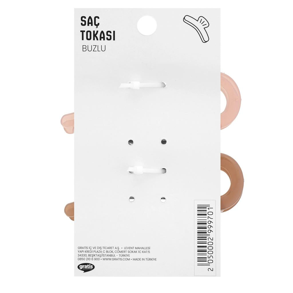 Eklips Frosted Figure Hair Clips Pink & Brown 2-Pack by Beauty Care Bag