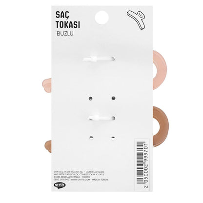 Eklips Frosted Figure Hair Clips Pink & Brown 2-Pack by Beauty Care Bag