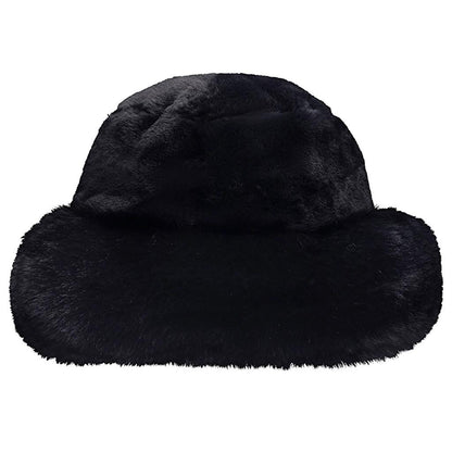 Eklips Black Plush Bucket Hat for Cozy Winter Style by Beauty Care Bag