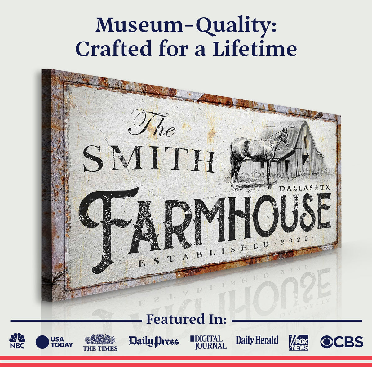 Rustic Horse Farmhouse Sign by Tailored Canvases