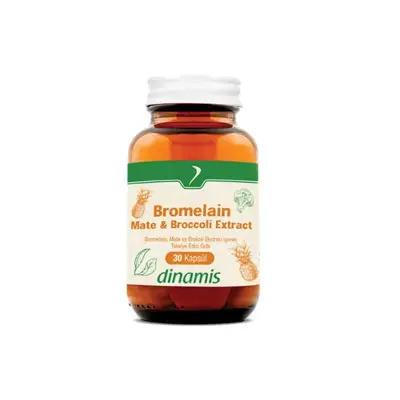 Dinamis Dietary Supplement - Bromelain Mate Broccoli Extract Capsules for Digestive Health, Vegan & Gluten-Free by Beauty Care Bag