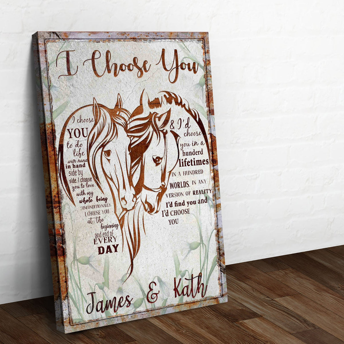 I Choose You Couple Horse Sign by Tailored Canvases