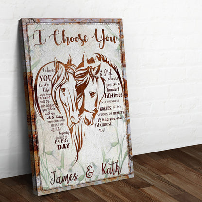 I Choose You Couple Horse Sign by Tailored Canvases