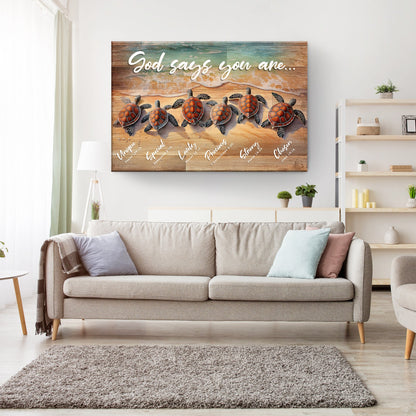 God Says You Are Faith Sign by Tailored Canvases