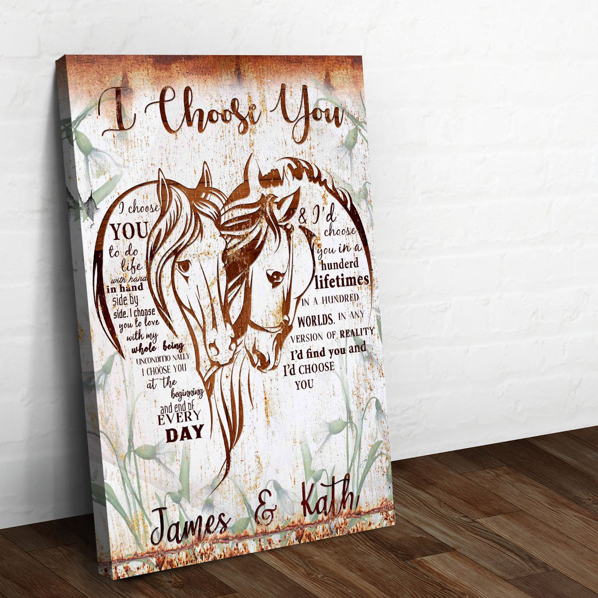 I Choose You Couple Horse Sign by Tailored Canvases