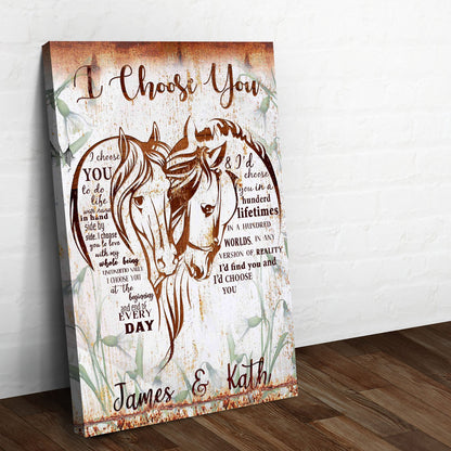 I Choose You Couple Horse Sign by Tailored Canvases