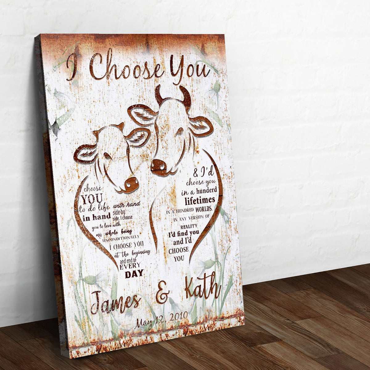 I Choose You Cow Couple Sign by Tailored Canvases
