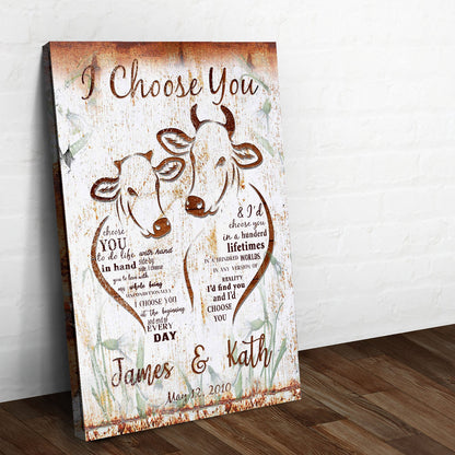 I Choose You Cow Couple Sign by Tailored Canvases