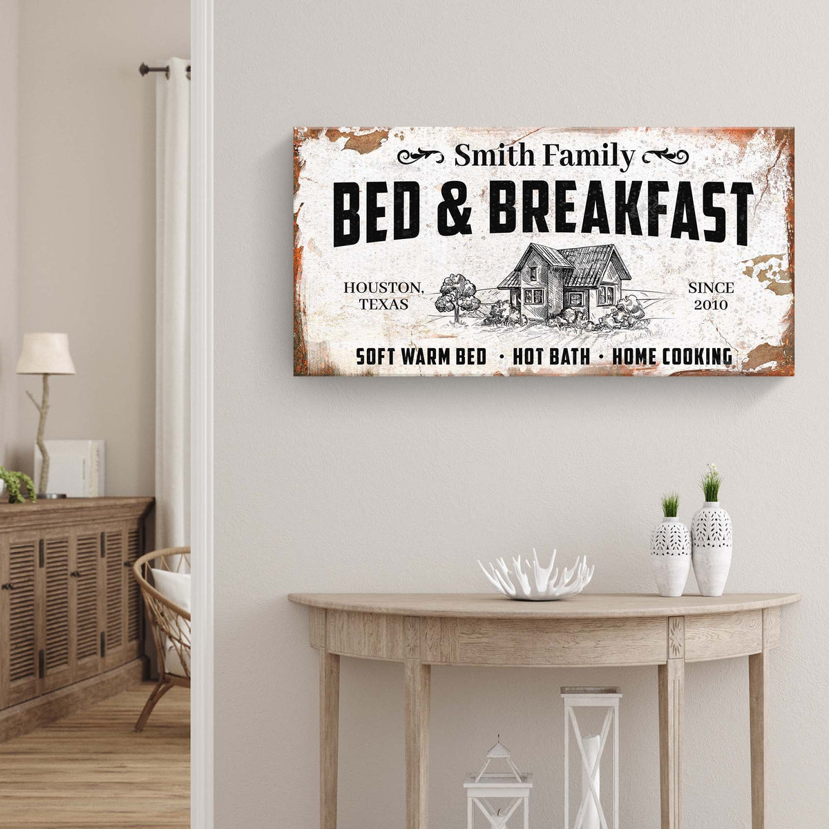 Bed and Breakfast Sign by Tailored Canvases