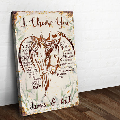 I Choose You Couple Horse Sign by Tailored Canvases
