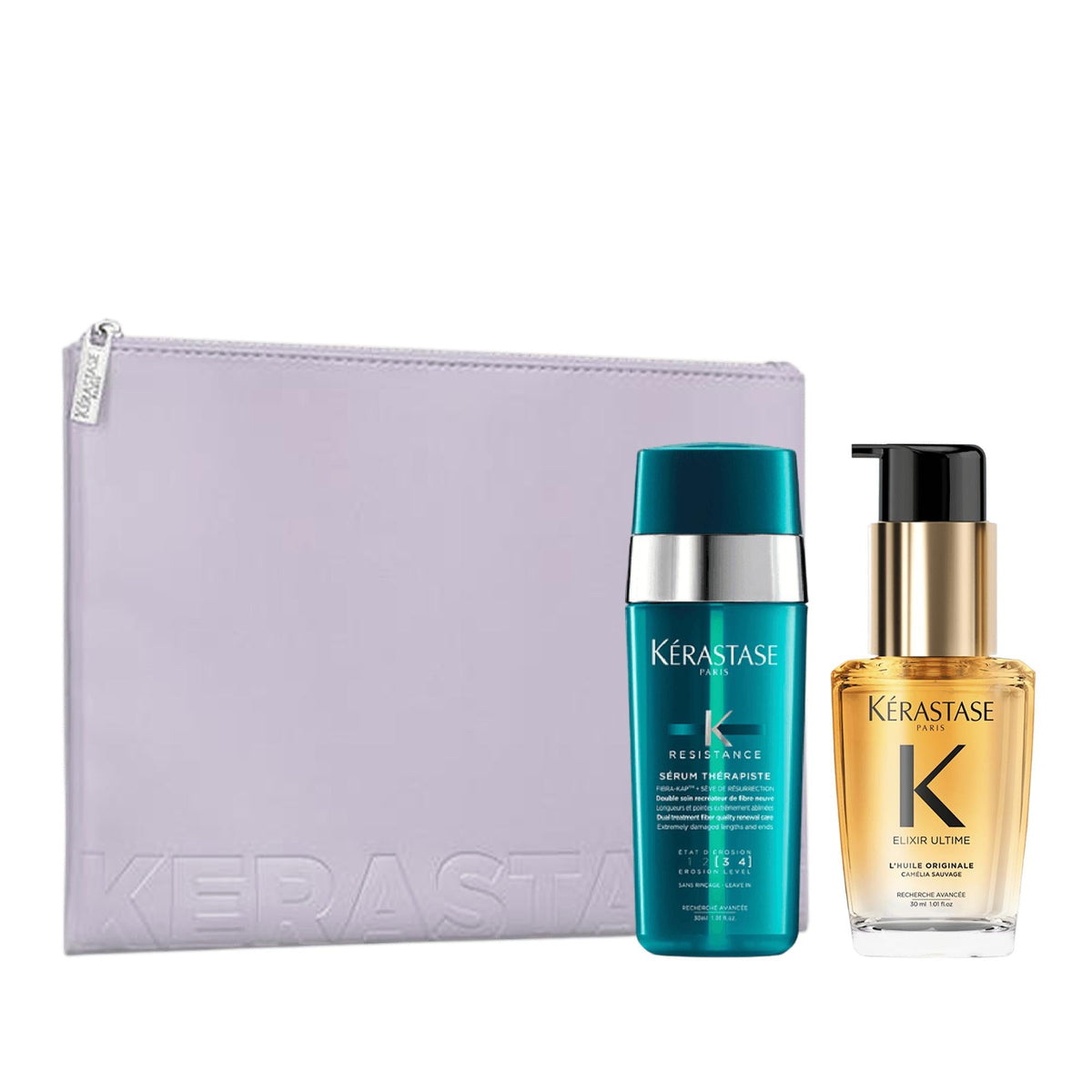 Kérastase Damaged Hair Care Set with White Flat Bag 2-Piece by Beauty Care Bag