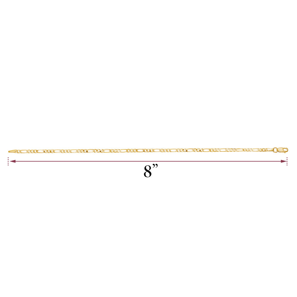 Massete men's 14k gold Figaro bracelet, view 6