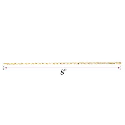 Massete men's 14k gold Figaro bracelet, view 6